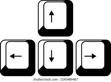 Computer keyboard line vector icon. Arrow button on keyboard icon. 