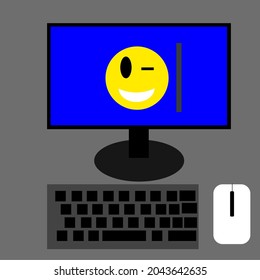 a computer with a keyboard and a mouse