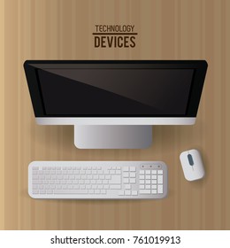 Computer with keyboard and mouse