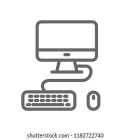 computer, keyboard, mouse icon