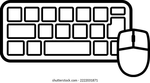 Computer keyboard and mouse isolated vector illustration.