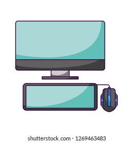 computer keyboard and mouse white background