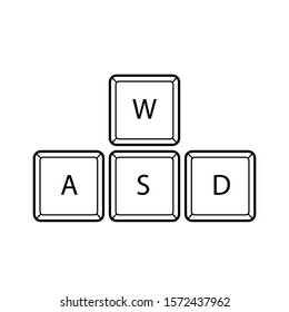 Computer Gamer Keyboard Wasd Keys Vector Stock Vector (Royalty Free ...