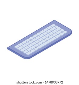 computer keyboard on white background