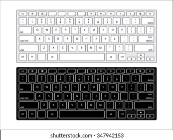 Computer keyboard on white background. Vector