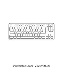 Computer Keyboard One Line Art Illustration Design