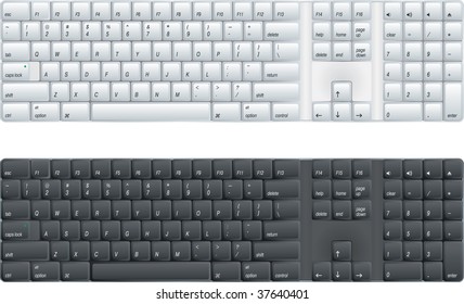 computer keyboard with option of black or white