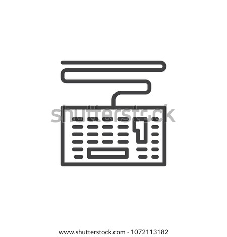 Computer keyboard outline icon. linear style sign for mobile concept and web design. simple line vector icon. Symbol, logo illustration. Pixel perfect vector graphics