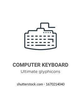 Computer keyboard outline vector icon. Thin line black computer keyboard icon, flat vector simple element illustration from editable ultimate glyphicons concept isolated stroke on white background