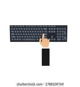 Computer keyboard. Press enter, vector illustration