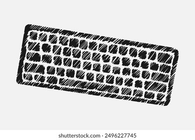 Computer Keyboard in scribble line style. isolated on white background. hand drawn vector illustration.