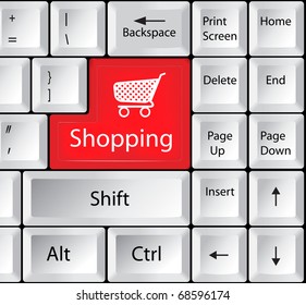 Computer Keyboard with Shopping Key