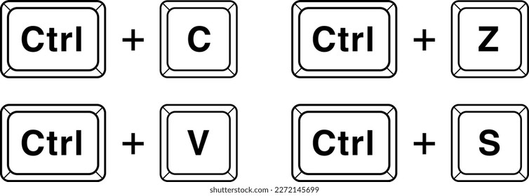 Computer keyboard shortcuts (copy, paste, undo, save)