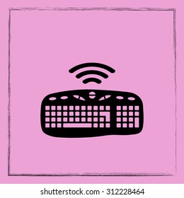 Computer keyboard sign icon, vector illustration. Flat design style 