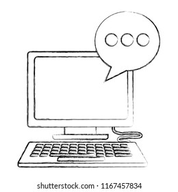 computer keyboard speech bubble communication