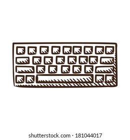 Computer keyboard symbol. Isolated sketch icon pictogram. Eps 10 vector illustration.
