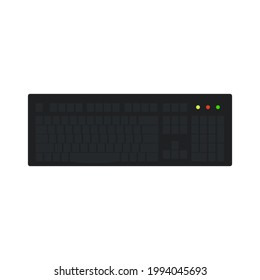 Computer keyboard technology vector illustration equipment with key and button. Office computer keyboard device tool PC. Electronic modern object keypad isolated white icon. Hardware black type board