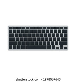 Computer keyboard technology vector illustration equipment with key and button. Office computer keyboard device tool PC. Electronic modern object keypad isolated white icon. Hardware black type board