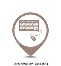 Computer keyboard. Vector.