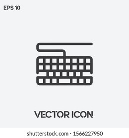Computer keyboard vector icon illustration. Ui/Ux. Premium quality.