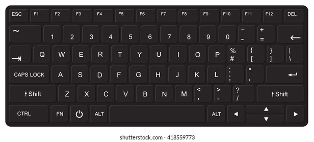 Realistic Computer Laptop Keyboard Vector Stock Vector (Royalty Free ...