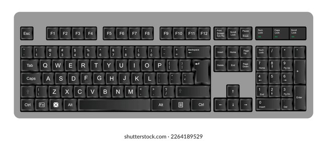 Computer Keyboard Vector Illustration 3d