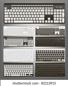 Computer keyboard in white and black color