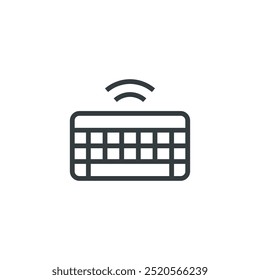 Computer keyboard wireless wifi icon, vector illustration