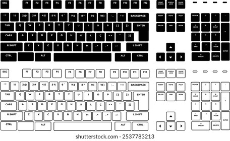 Computer Keyboards Buttons Vector Models