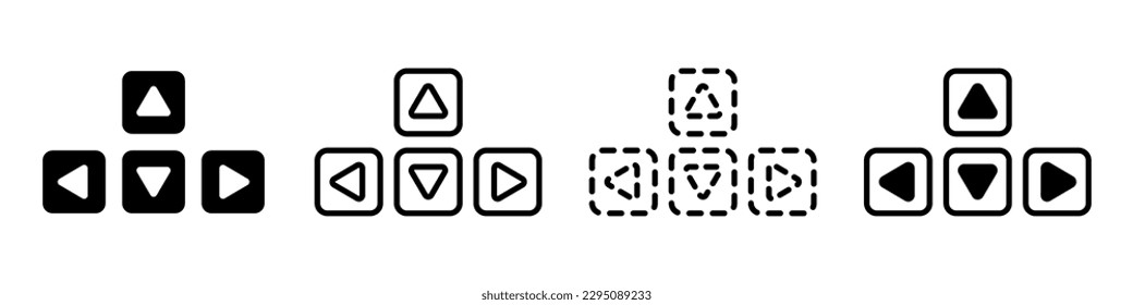 Computer keys vector set. Computer buttons arrows and letters vector. Gamer keys on the keyboard. Set of buttons pc vector. Vector keyboard keys set.