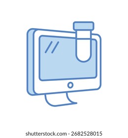 Computer Lab Blauer Farbton Symbol Vektor