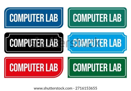 Computer Lab Door Sign Illustration Printable Door Signs for Schools