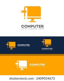 computer lab logo Vector Template