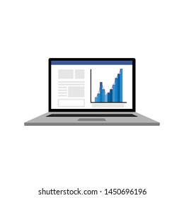Computer labtop vector bussiness news on screen