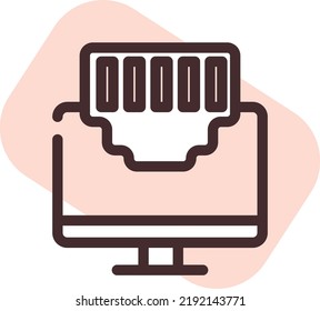 Computer lan, illustration, vector on a white background.