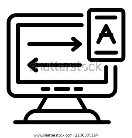Computer language translator icon. Outline computer language translator vector icon for web design isolated on white background