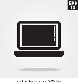 Computer lap with pin magnetic icon in trendy flat style isolated on grey background. Computer lap with pin magnetic  symbol for your design, logo, UI. Vector illustration, EPS10.