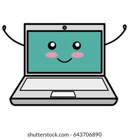 computer laptop comic character