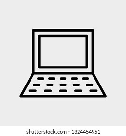 Computer laptop concept line icon. Simple element illustration. Computer laptop outline symbol design. Can be used for web and mobile UI/UX . Modern vector style.