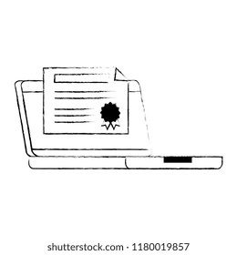 computer laptop with diploma