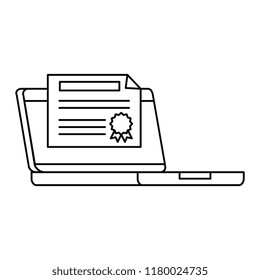computer laptop with diploma