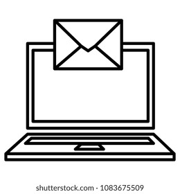 computer laptop with envelope email