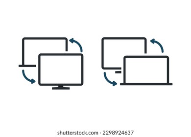 Computer laptop exchange icon. Illustration vector