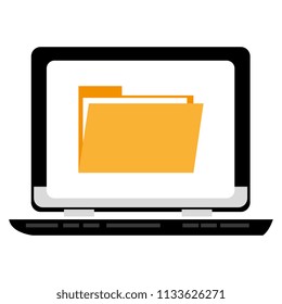 computer laptop with folder