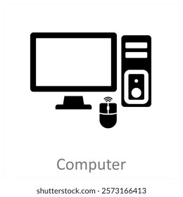Computer and laptop icon concept