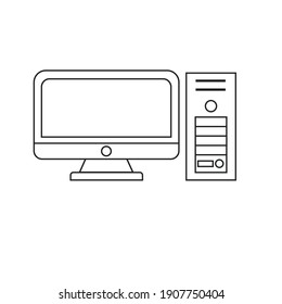 Icono de ordenador y portátil para sitios web y empresas