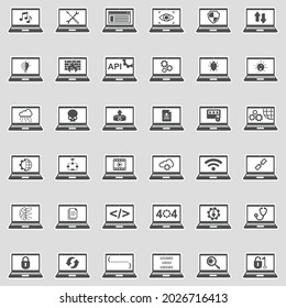 Computer Laptop Icons Sticker Design Vector Stock Vector (Royalty Free ...