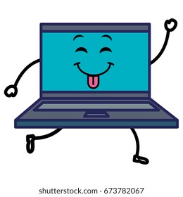 computer laptop kawaii character