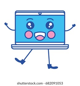 computer laptop kawaii character
