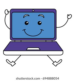 computer laptop kawaii character